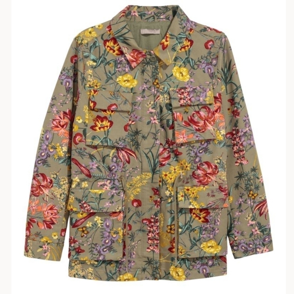 H&M Floral Patterned Utility Jacket